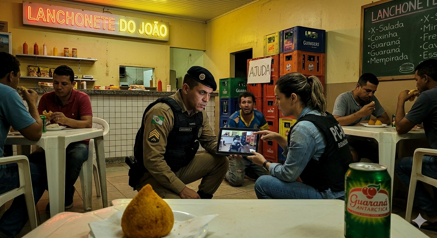 Homem se esconde em lanchonete após escapar do “tribunal do crime” da facção