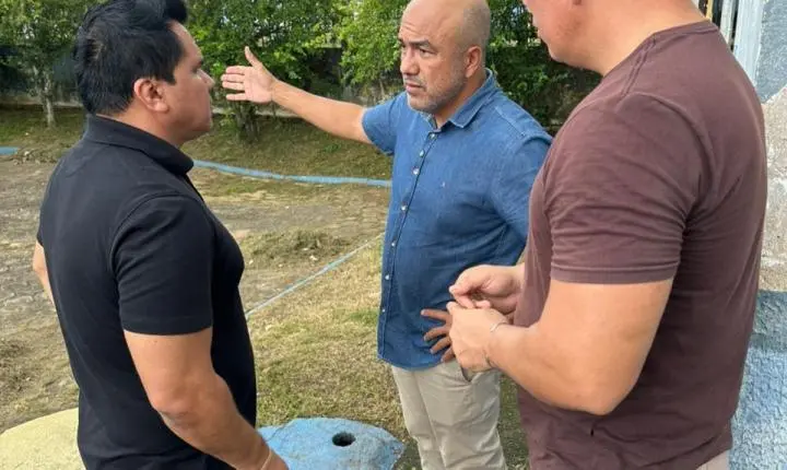 Vereador Edimilson Dourado acompanha trabalhos na Praça João Roque de Lima